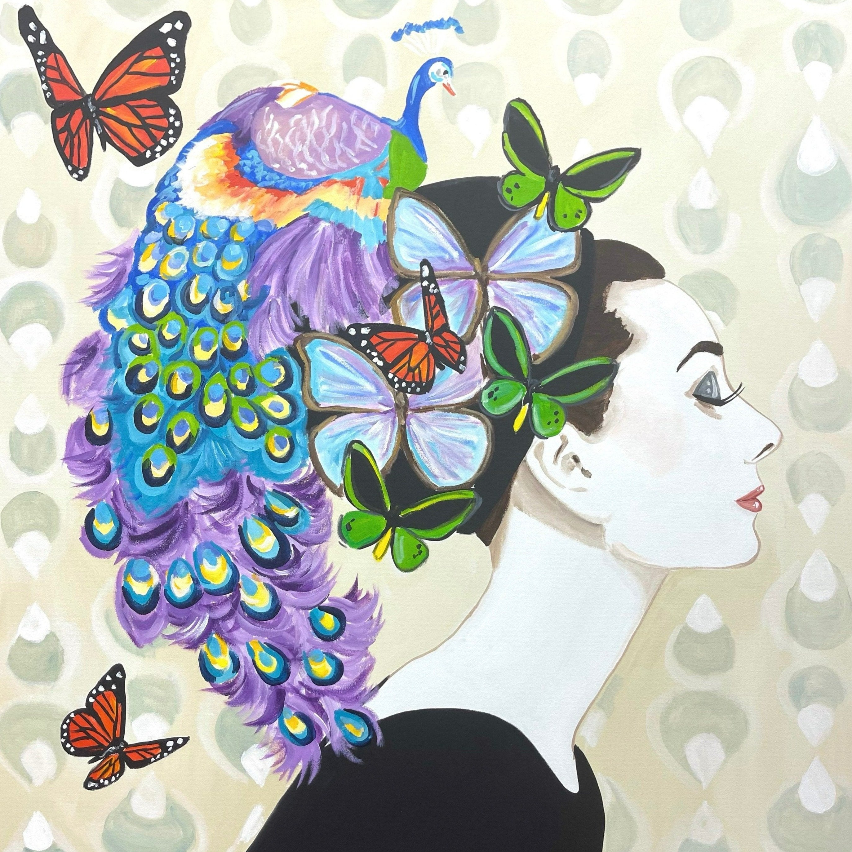 Audrey Peacock with Black Headdress