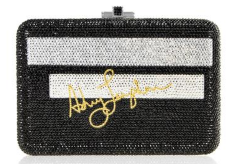 Ashley Longshore x Judith Leiber Yolo’ Black Card Bag With Hand-Painted Box