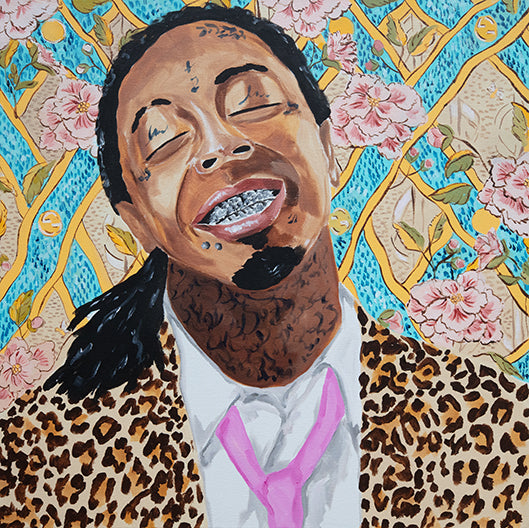 Lil Wayne with Leopard Jacket and Gucci Florals