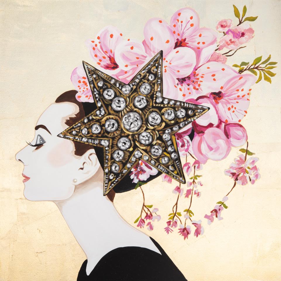 Audrey with Cherry Blossoms and Star Brooch