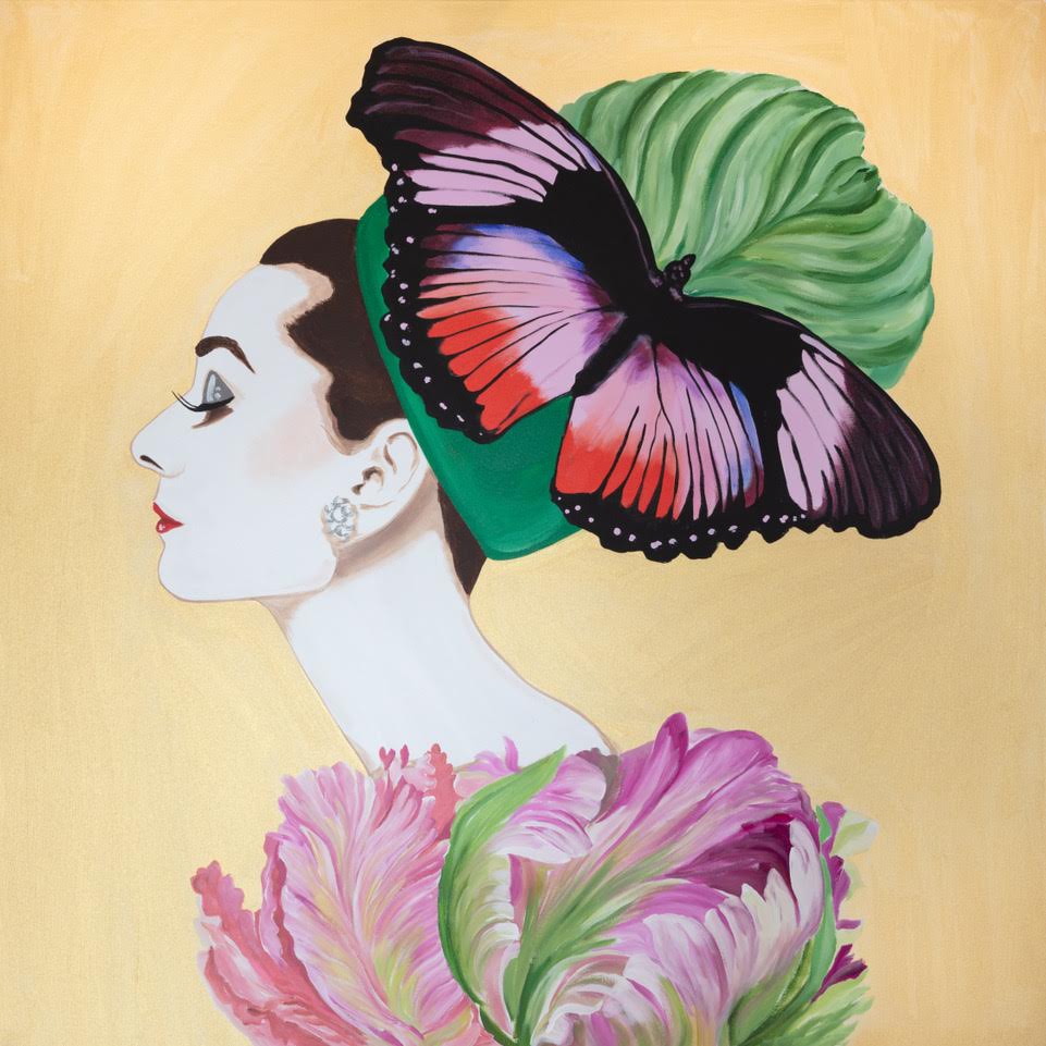 Audrey with Butterfly and Succulent Headdress