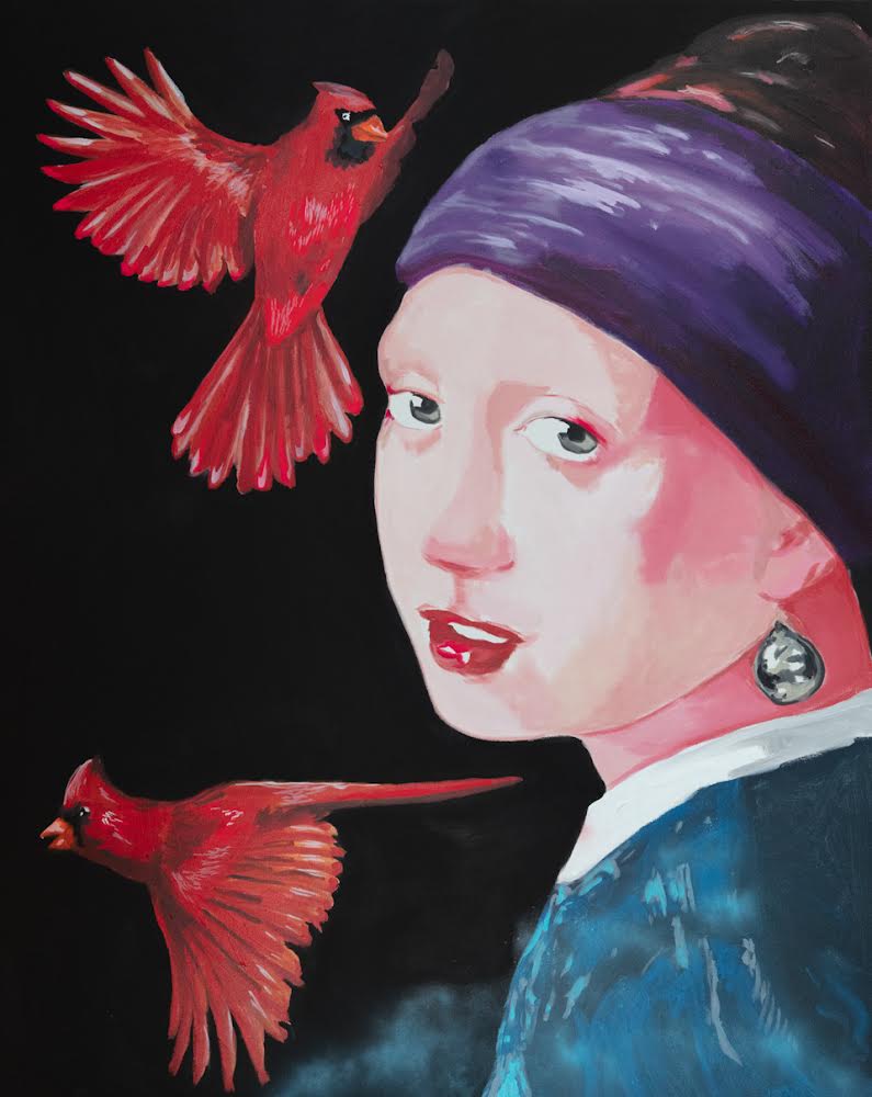 Girl with the Pearl Earring and Cardinals