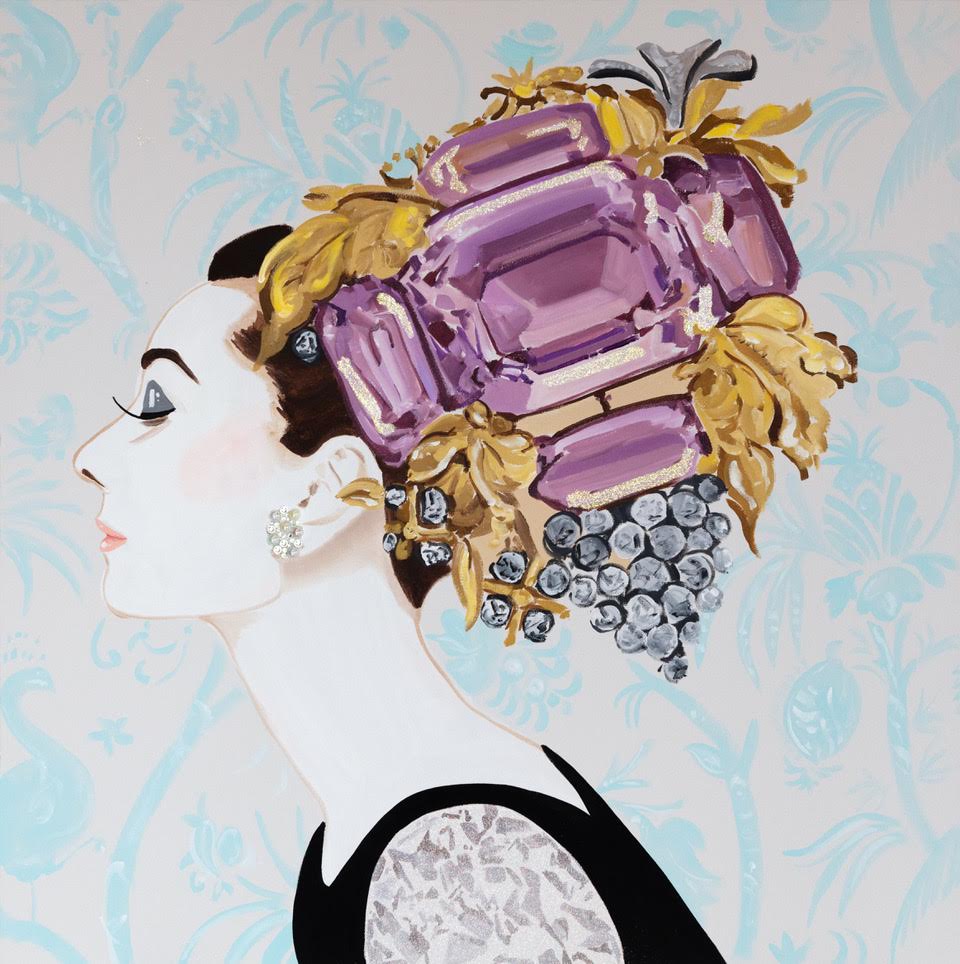 Audrey with Amethyst and Diamond Headdress