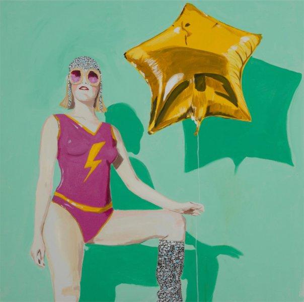 Shannon Lightning Bolt Super Hero with Star Balloon