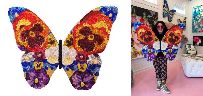 Pansy Bedazzled Butterfly Cut Out