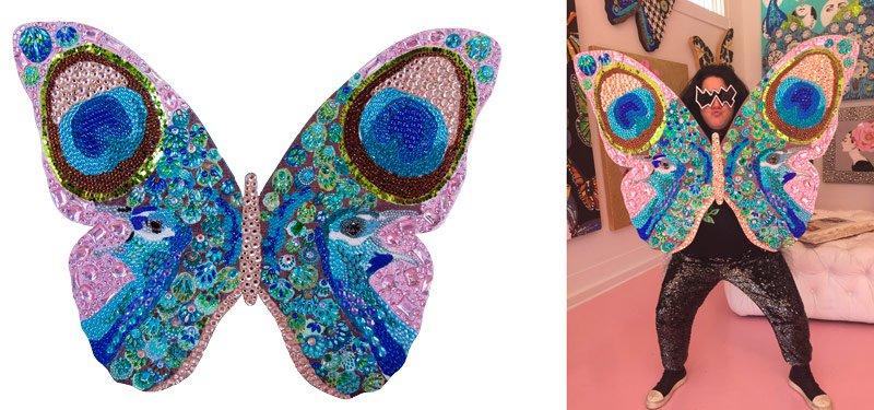 Peacock Bedazzled Butterfly Cut Out