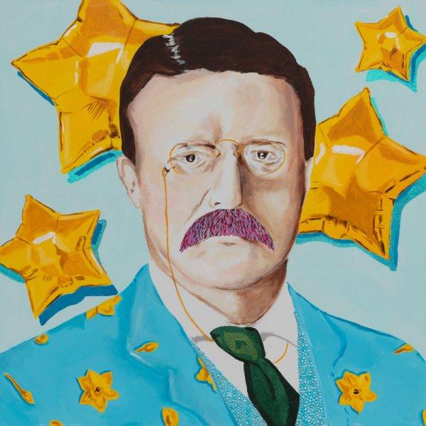 Teddy with Yellow Mylar Balloons
