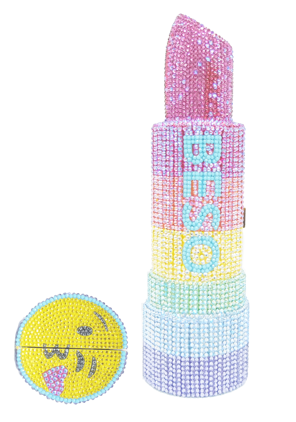 Ashley Longshore x Judith Leiber Beso Beso Bag with Hand-Painted Box