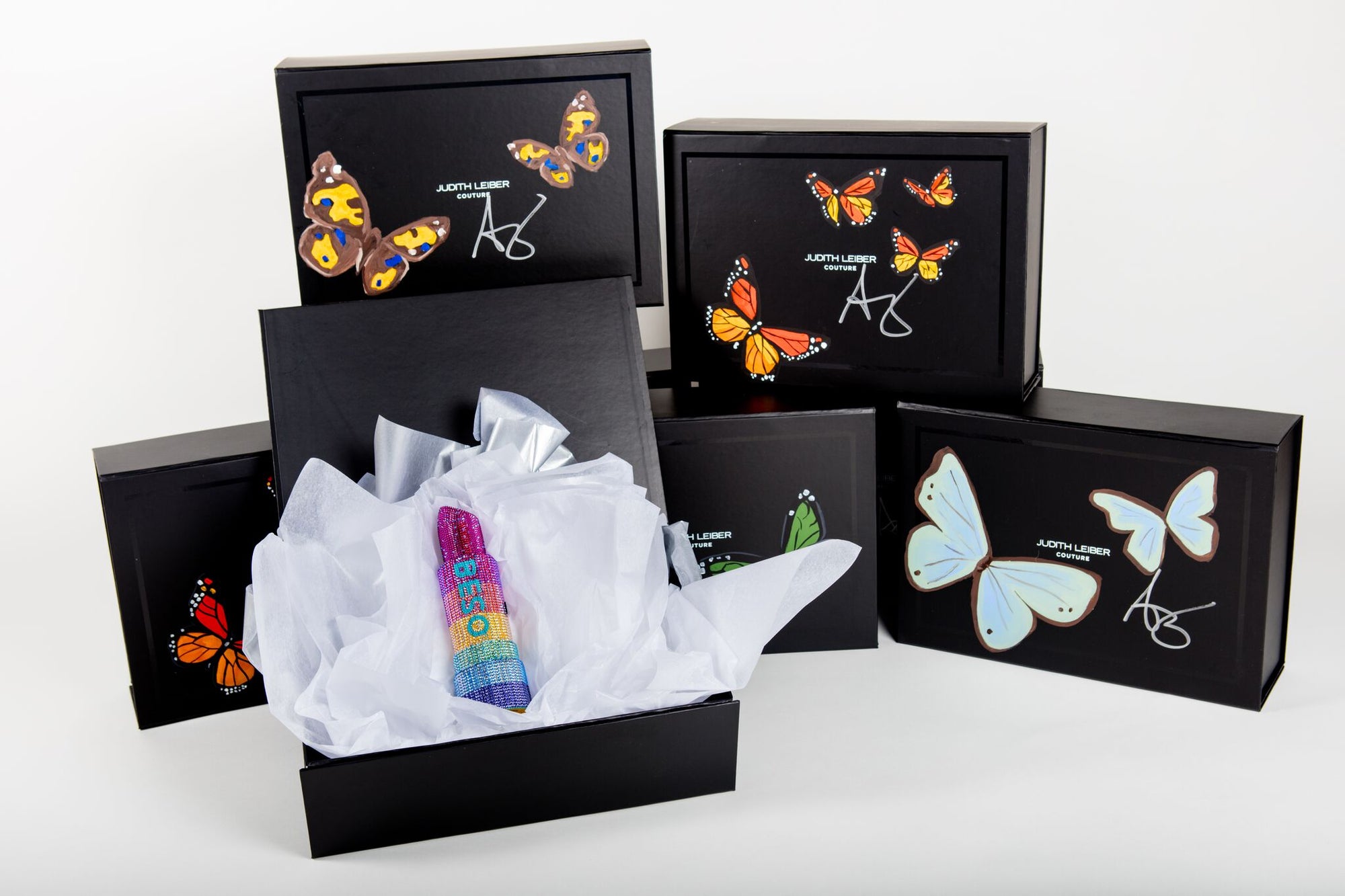Ashley Longshore x Judith Leiber Beso Beso Bag with Hand-Painted Box
