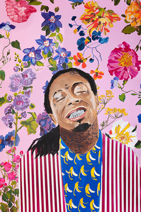 Lil Wayne with Floral Background