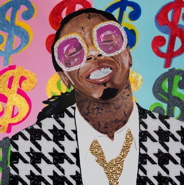 Lil Wayne with Money Background